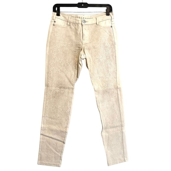 2/$30 Liverpool - Winter White Snakeskin Mid Rise Madonna Leggings